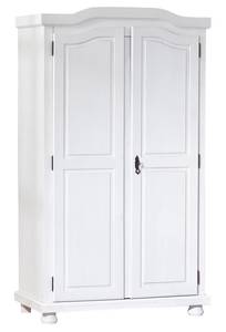 Zweitüriger Kleiderschrank mit Weiß - Holz teilmassiv - 56 x 180 x 104 cm