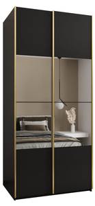 SCHWEBETÜRENSCHRANK LUX Schwarz - Gold - Breite: 110 cm