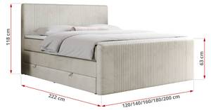 Boxspringbett KING DOREN Breite: 160 cm - H4 - Textil