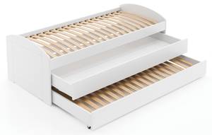 Lit enfant LORI KSB005 Blanc - Bois manufacturé - Matière plastique - 94 x 70 x 204 cm