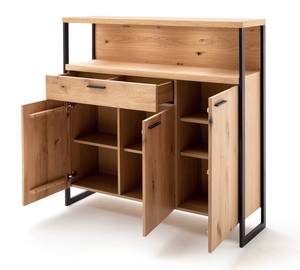 Highboard Silvio 2 mit Beleuchtung Braun - Holzart/Dekor - Holz teilmassiv - 140 x 136 x 38 cm