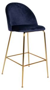 Barhocker Laust 2er Set Blau - Gold