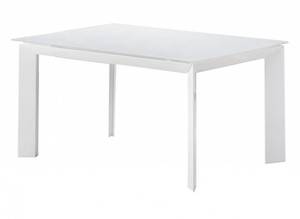 Table 140/200cm plateau verre blanc FUJI Blanc - Verre - 200 x 75 x 90 cm