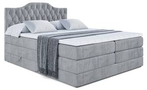 Boxspringbett VILA-1 KING Hellgrau - Breite: 180 cm