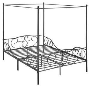 Himmelbett Finström Schwarz - Breite: 148 cm