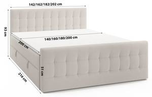 Boxspringbett Aviano Royal Beige - Breite: 202 cm