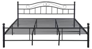 Metallbett Florenz mit Matratze Schwarz - Tiefe: 180 cm