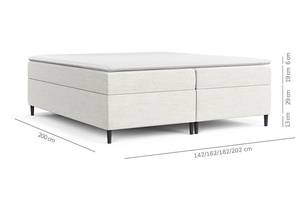 Premium Boxspringbett Theo Hellgrau - Breite: 122 cm