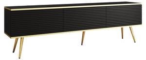 TV-Lowboard Praia Schwarz - Gold