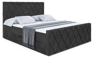 Boxspringbett LEPARO-Z Schwarz - Breite: 140 cm - H4