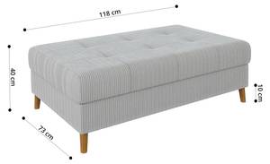 Hocker Neo Cord-Stoff Grau - Massivholz - Textil - Holzart/Dekor - Holz teilmassiv - 118 x 40 x 73 cm