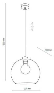 Pendelleuchte Zoe Schwarz - Glas - 30 x 175 x 30 cm