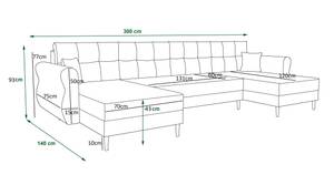 Ecksofa APOL-U Silber / Grau - Silbergrau