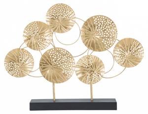 Paneel mit Blumen Gold - Metall - 56 x 43 x 7 cm
