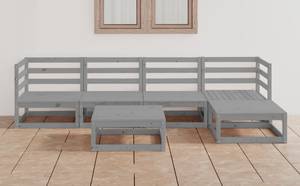 Garten-Lounge-Set (6-teilig) 3009926-1 Grau - Massivholz - Holzart/Dekor - 70 x 30 x 70 cm