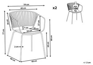 Chaise de salle à manger RIGBY Beige - Noir