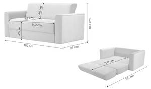 2,5-Sitzer Schlafsofa Jules Creme