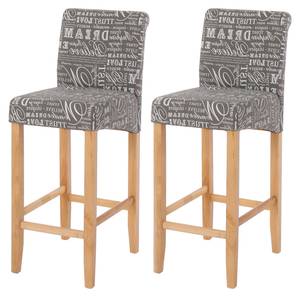 Tabouret de Bar C33 (lot de 2) Gris - Textile - 39 x 105 x 53 cm