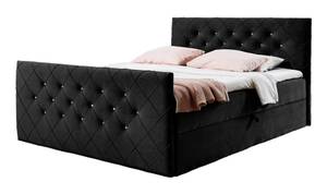 Boxspringbett MOLIE Schwarz - Breite: 142 cm