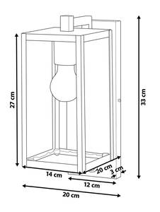 Lampe murale pour l'extérieur MEGGET Noir - Métal - 20 x 33 x 20 cm