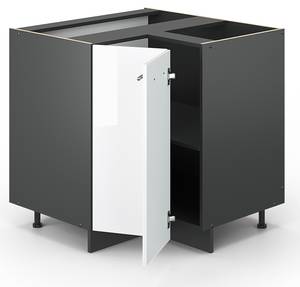 Eckschrank Fame-Line 46264 Anthrazit - Hochglanz Weiß - Tiefe: 60 cm