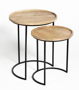 Tables d'appoints Luna | Bois et Métal Métal - En partie en bois massif - 40 x 50 x 40 cm