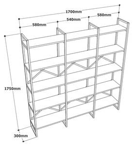 Bücherregal Sagit Braun - Holzwerkstoff - 30 x 175 x 170 cm