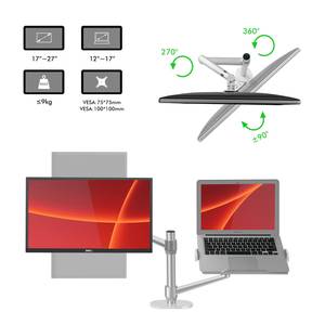 Alberenz Laptop Monitorarm Silber / Grau - Silbergrau