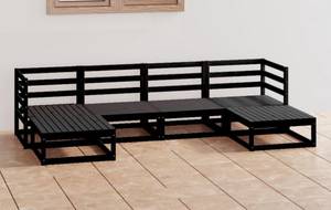 Garten-Lounge-Set (6-teilig) 3009734-1 Schwarz - Massivholz - Holzart/Dekor - 70 x 30 x 70 cm