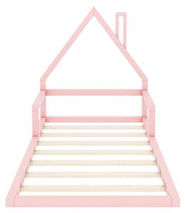 Kinderbett Julian Pink - Holzwerkstoff - Massivholz - 107 x 107 x 209 cm