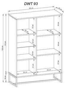 Vitrine DARK SC93 2D Beige - Bois manufacturé - Matière plastique - 93 x 133 x 39 cm