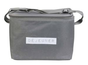 Lunch bag avec anse 6 litres Uni Gris - Textile - 24 x 17 x 15 cm