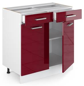 Meuble cuisine R-Line 30479 Bordeaux brillant - Blanc