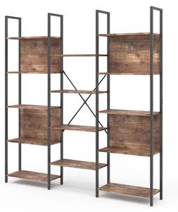 Bücherregal Fyrk 41553 Schwarz - Braun - Holzwerkstoff - 158 x 167 x 24 cm