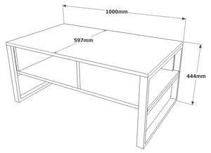Table basse IRON CT100 Beige - Bois manufacturé - Matière plastique - 100 x 44 x 60 cm
