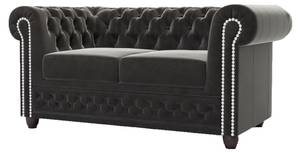 Sofa Karl, 2 sitzer, Chesterfield Schwarz