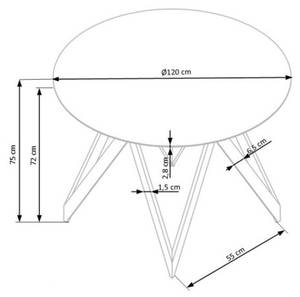 Esstisch Arnold Braun - Holzwerkstoff - 120 x 75 x 120 cm