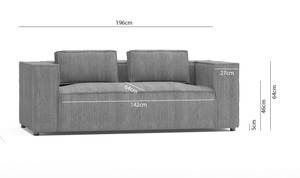 Cord Sofa 2 sitzer Rouen Hellgrau