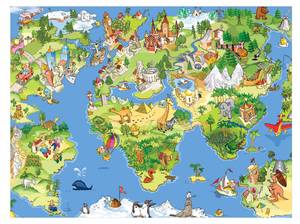 Great and funny Worldmap 240 x 180 cm