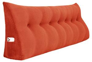 Großes ergonomisches Keilkissen Kord Orange - 200 x 50 cm