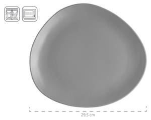 Tellerset Glendale (6er Set) Schwarz - Grau - Weiß - Keramik - 30 x 1 x 30 cm