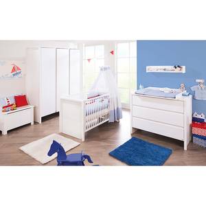 Lit bébé Aura Pin massif blanc