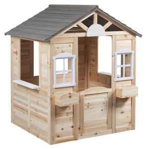 Outdoor-Kinderspielhaus Acciano Braun - Grau - Massivholz - Holzart/Dekor - 113 x 131 x 97 cm