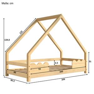 Hausbett Leano Holz - 96 x 139 x 206 cm