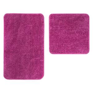 Tapis de bain Micro I (2 éléments) Fibres synthétiques - Fuchsia