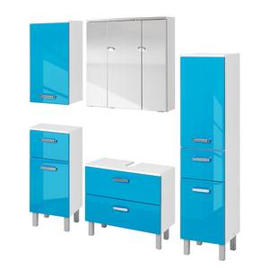 2 pezzi Set da bagno a-qua Bianco/Turchese - Turchese lucido