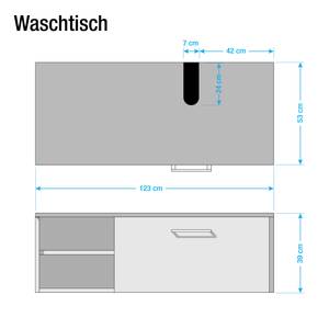 Waschtisch Bay Braun - Grau - Holzwerkstoff - 123 x 54 x 53 cm