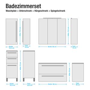 Badkamerset Bern transparant gelakt bamboehout - 4-delige set