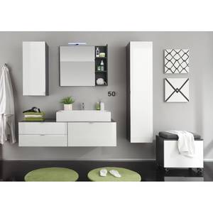 Set mobili da bagno Casi (4 pezzi) Bianco lucido/Grigio