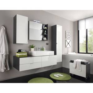 Ensemble de salle bain Casi 4 éléments Blanc brillant / Gris